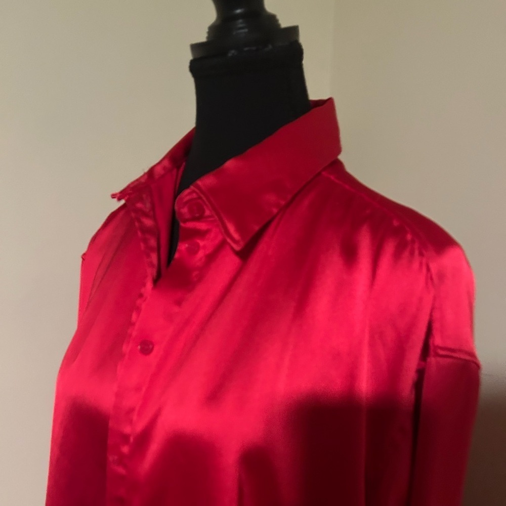 H&M Pink Oversized Button Down Blouse Size Small - Like New - Picture 5 of 11